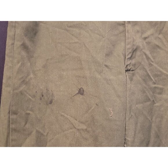 Vintage Green Utility Trouser US Navy Uniform Pants 32x33 Name Tape Worn Spots - Picture 2 of 8